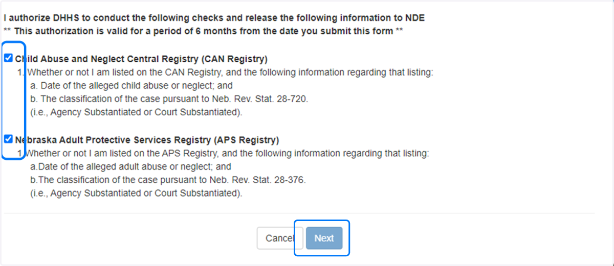 Finally, you will need to check both the boxes at the bottom before clicking "Next" again.