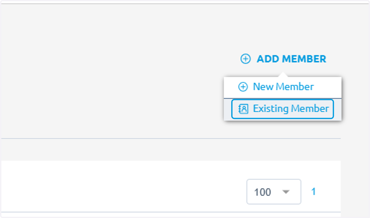 Click on Existing Member