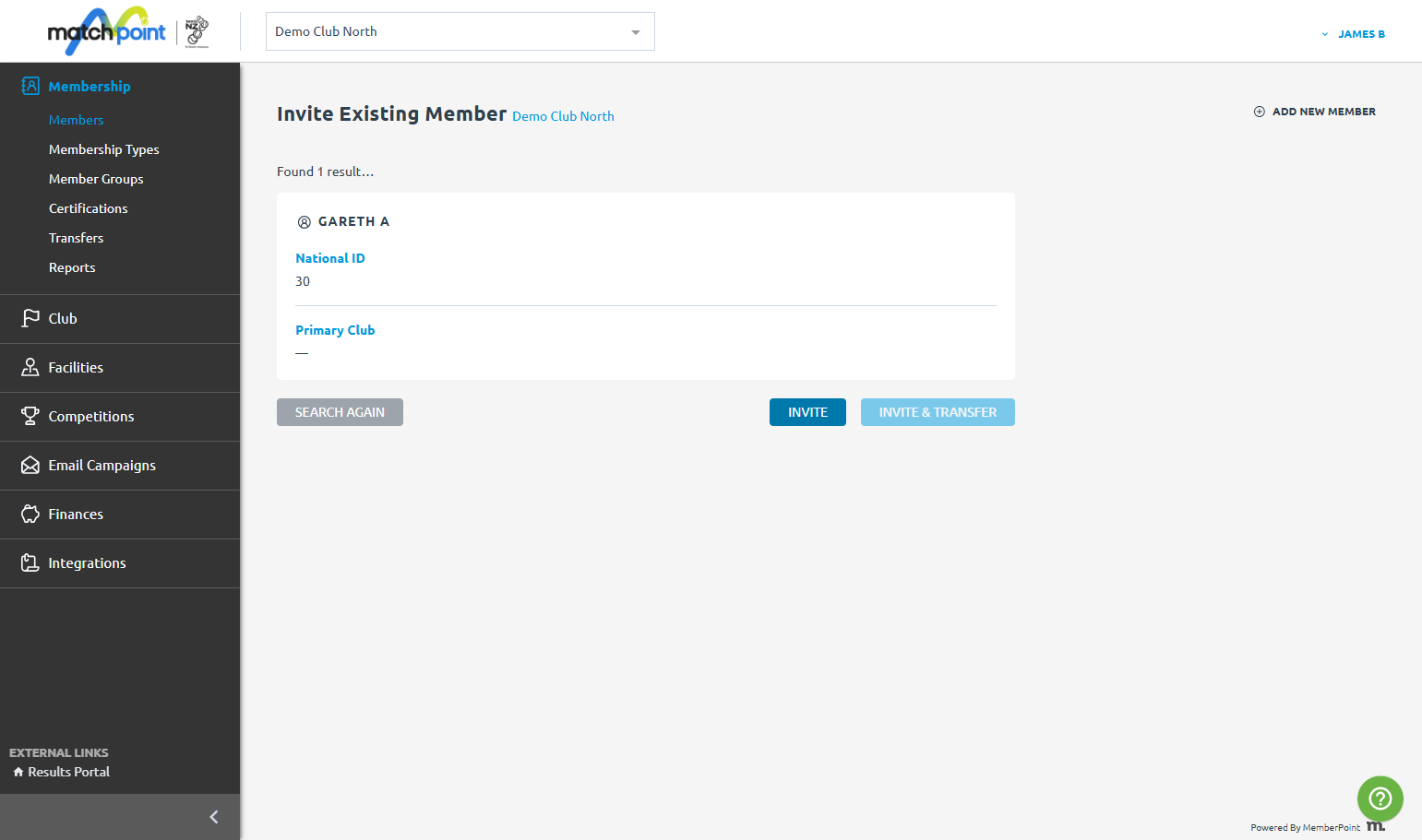 To change primary clubs you would click 'Invite & Transfer'