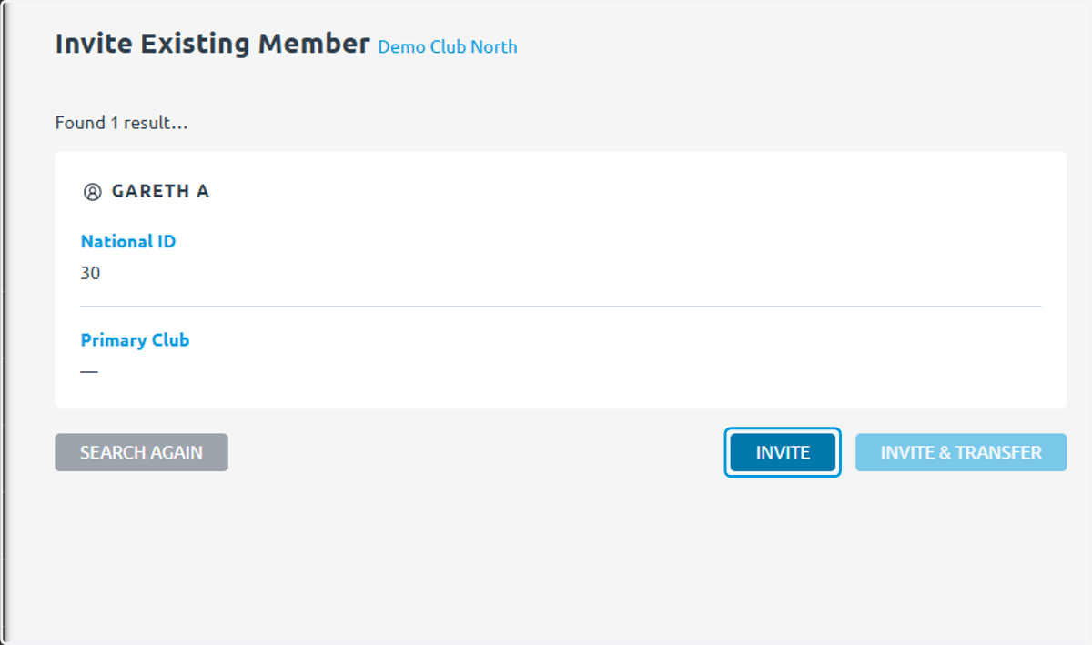 To change primary clubs you would click 'Invite & Transfer'