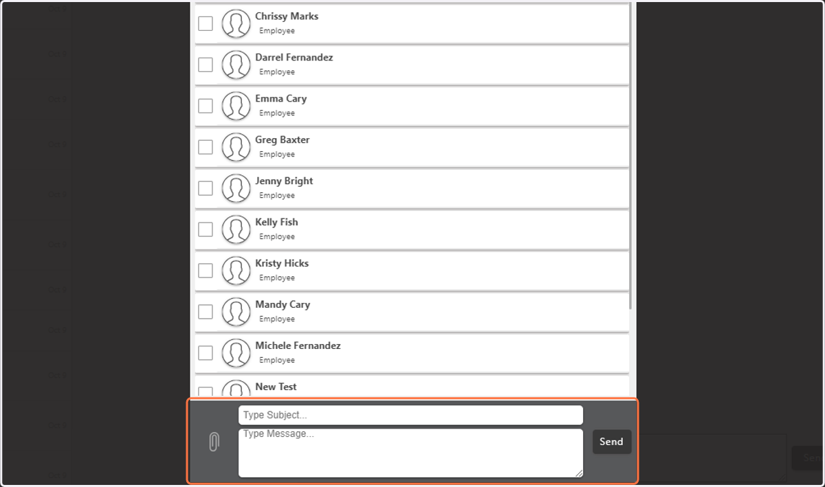 Type in Subject and Message.