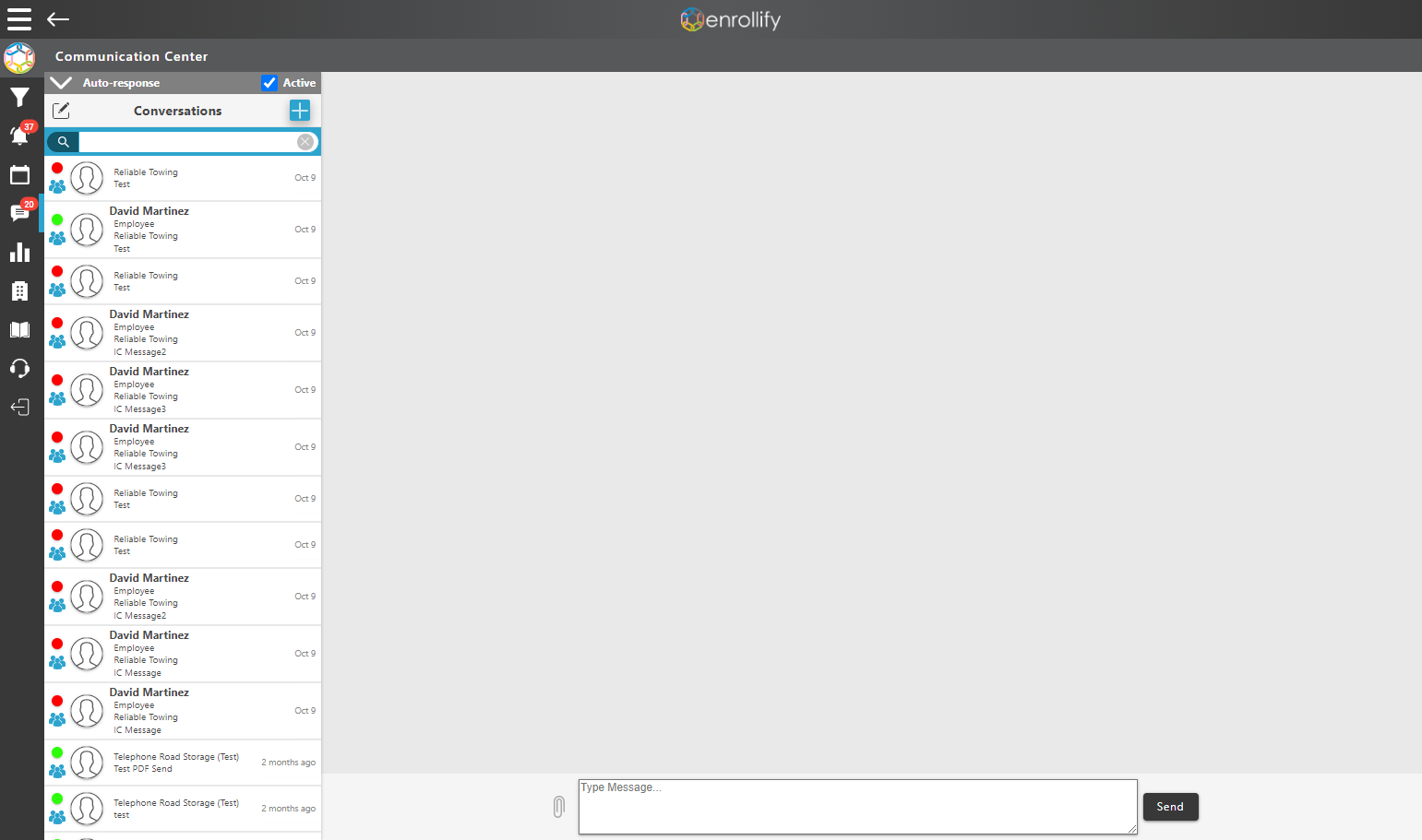 click on the dropdown to create an Auto-response.