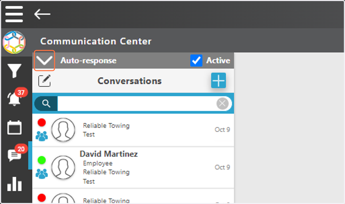 click on the dropdown to create an Auto-response.