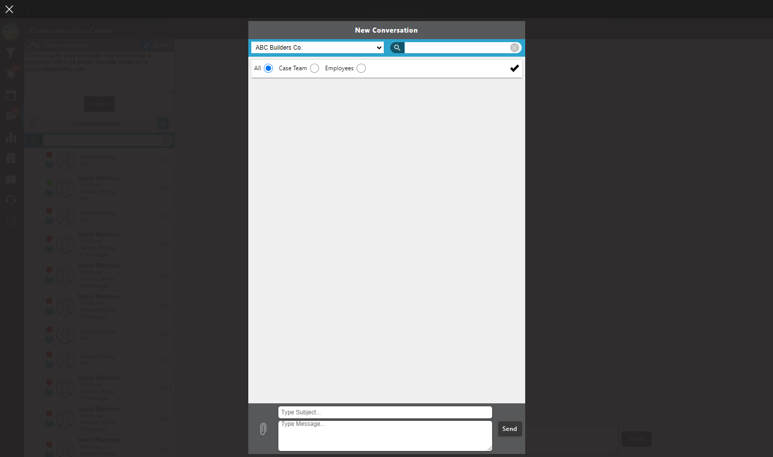 Select company from Dropdown menu.