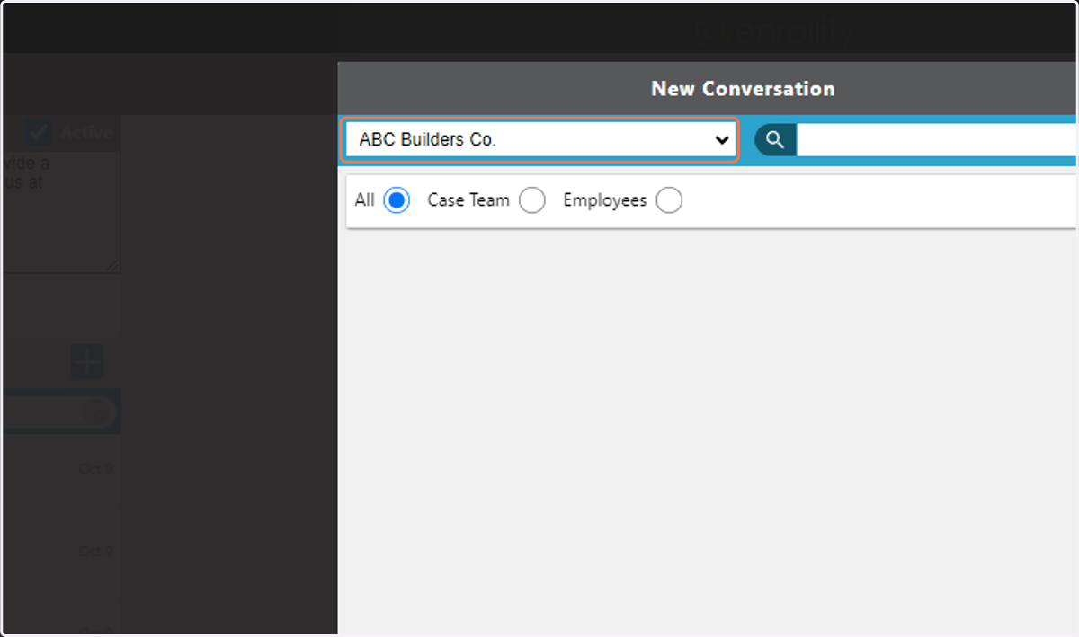 Select company from Dropdown menu.