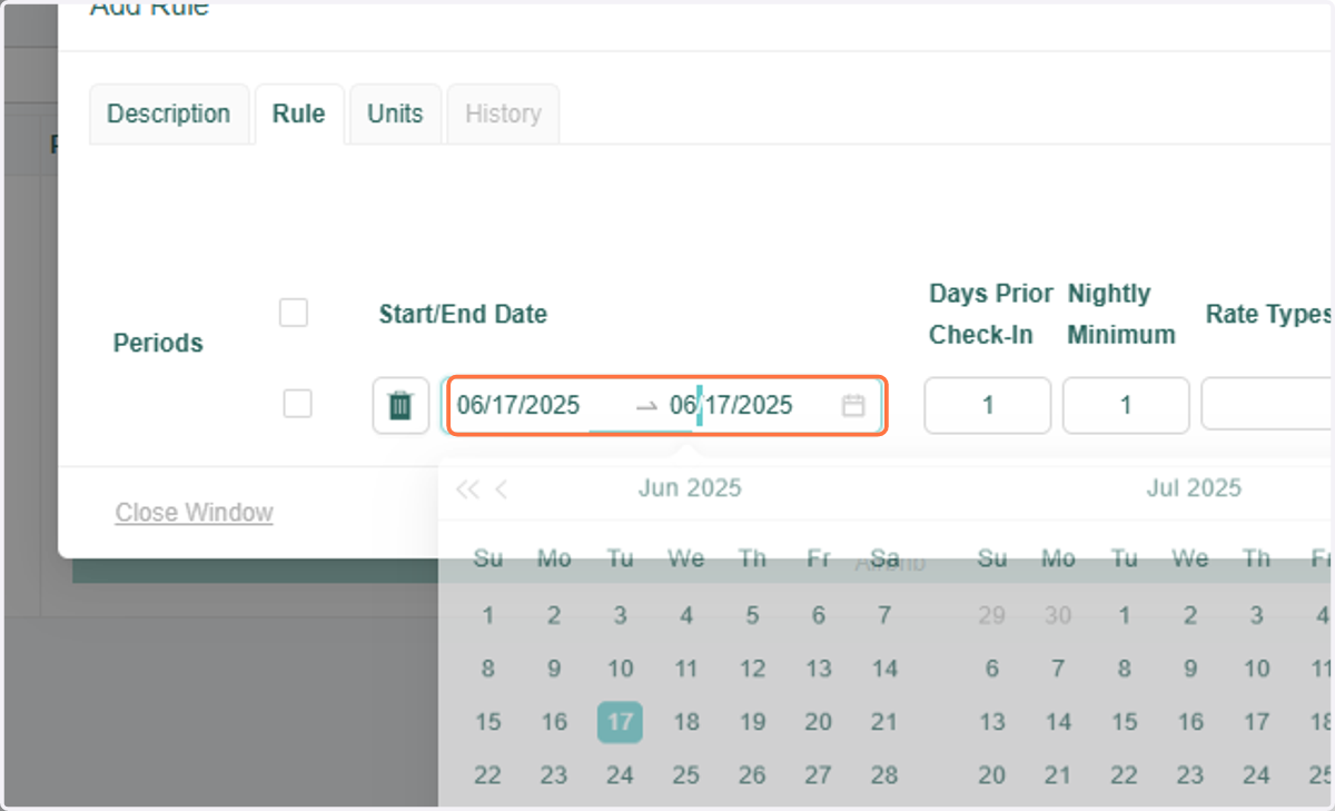 Then on the Rule Tab you will fill out your strategy starting with the timeframe.