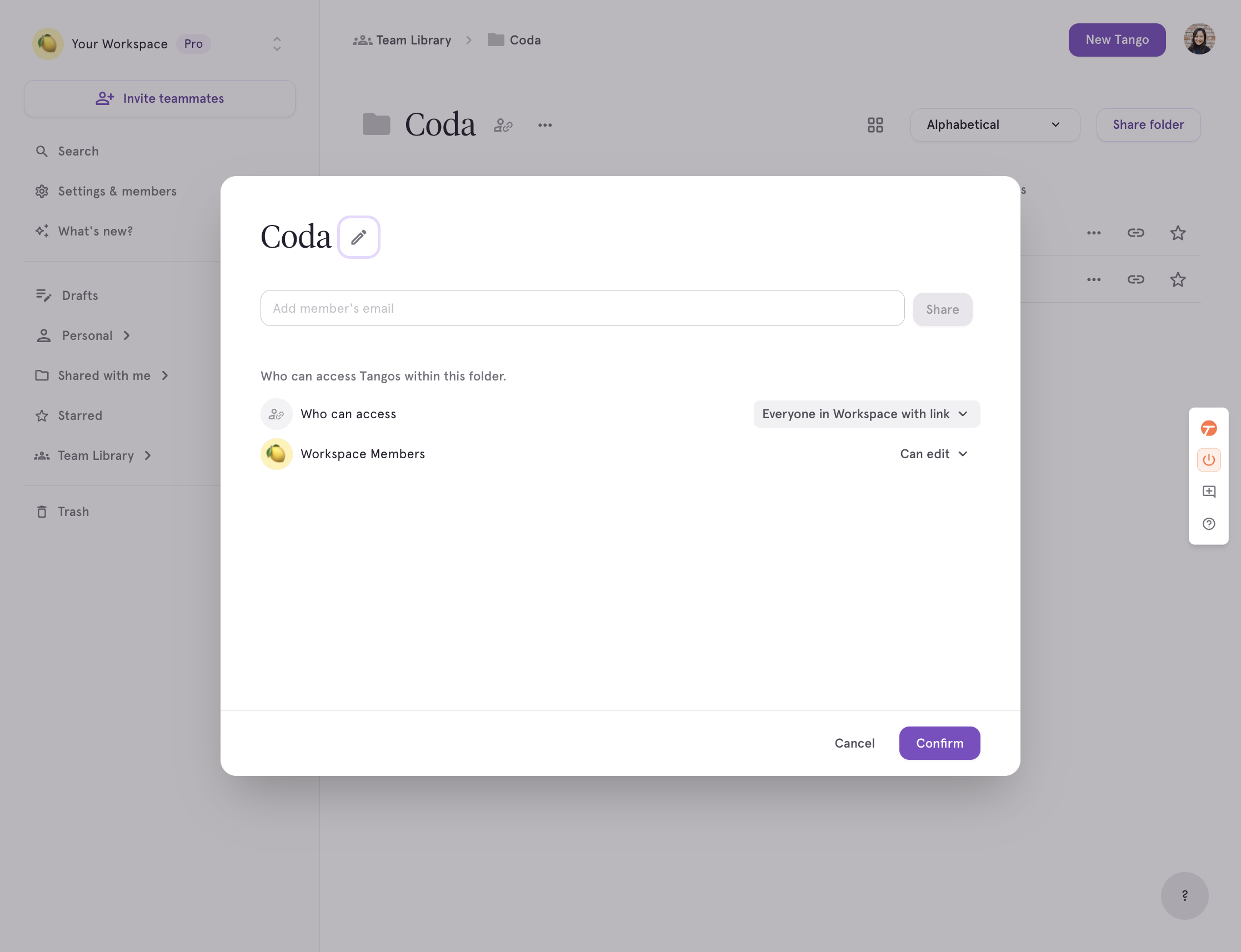 Click on Everyone in Workspace with link