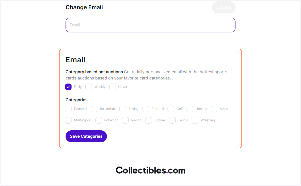 Change your email preferenes.