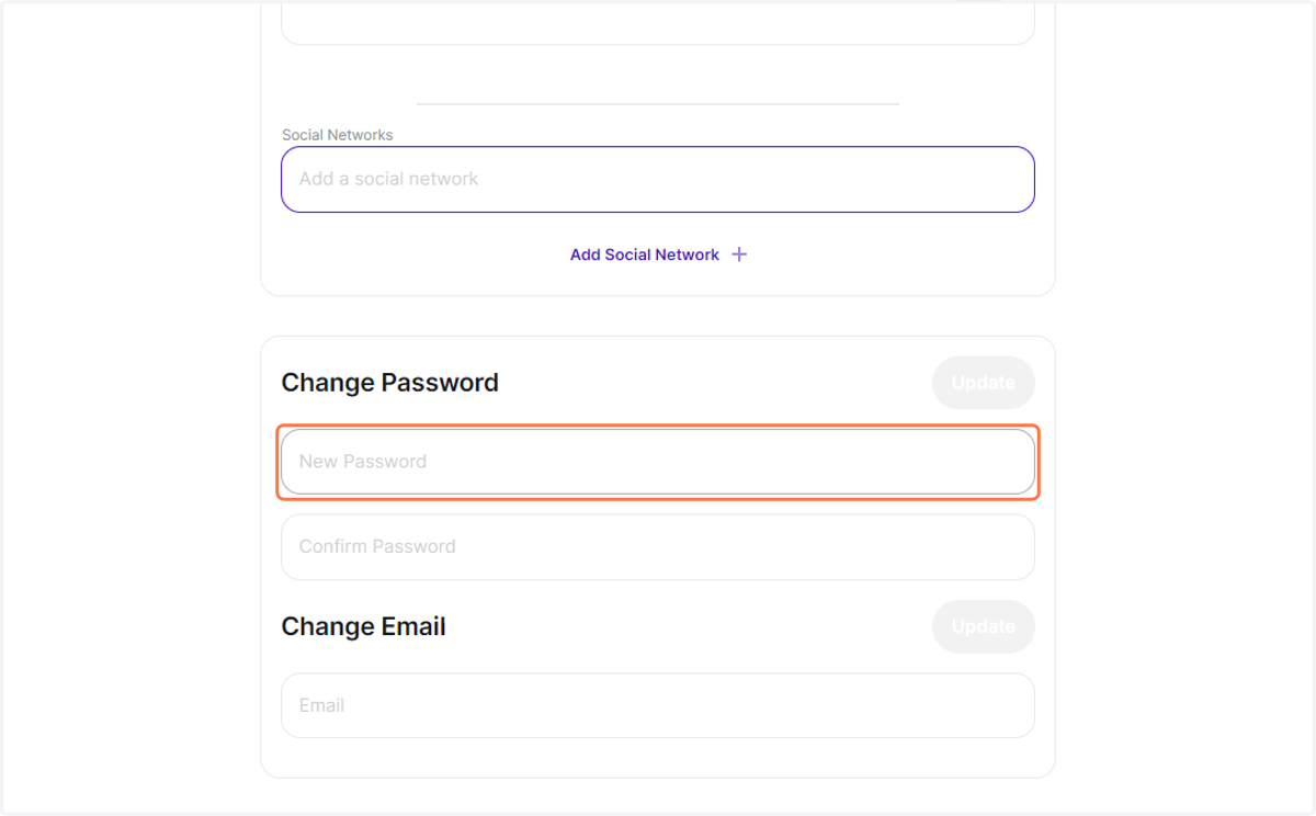 Click on password