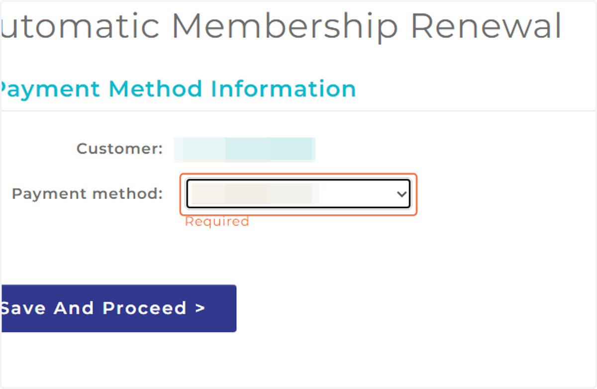 Select your Payment method: