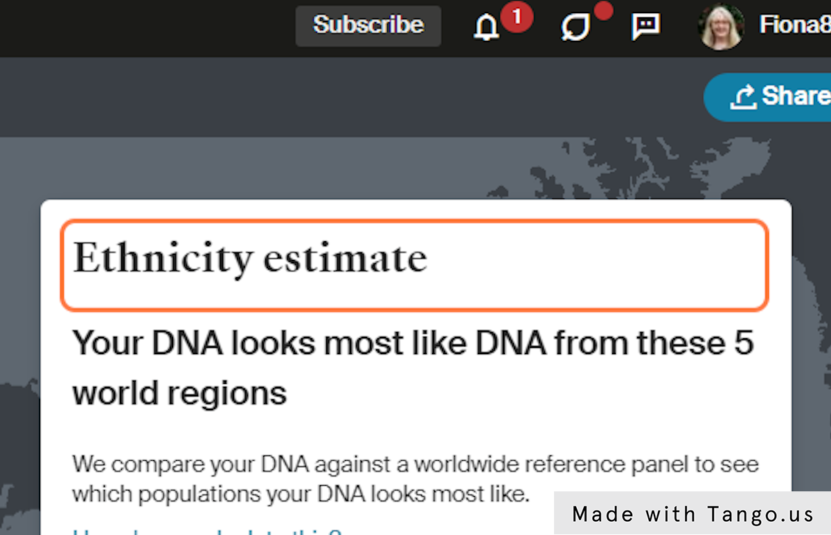 Click on Ethnicity estimate