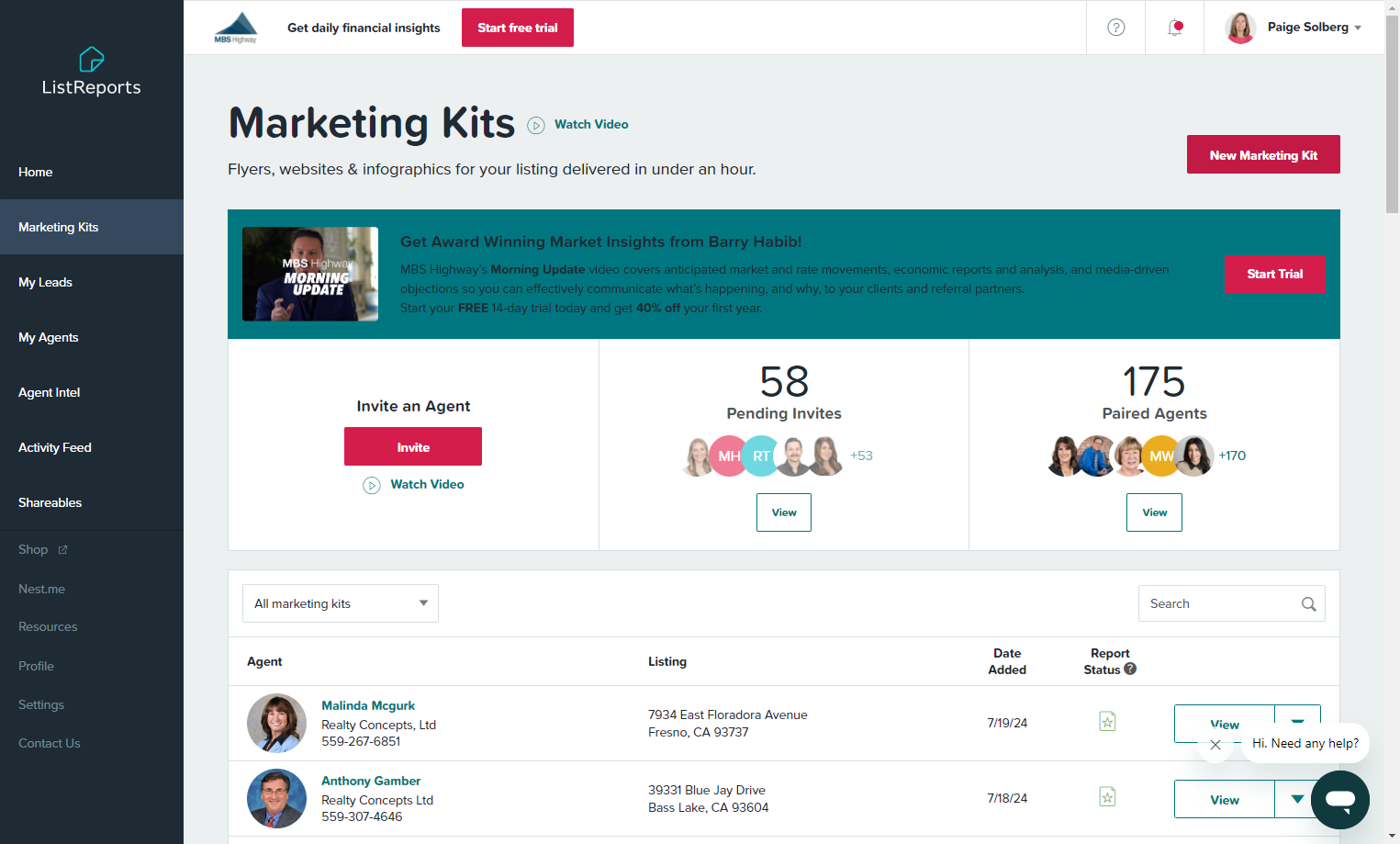 Click on New Marketing Kit