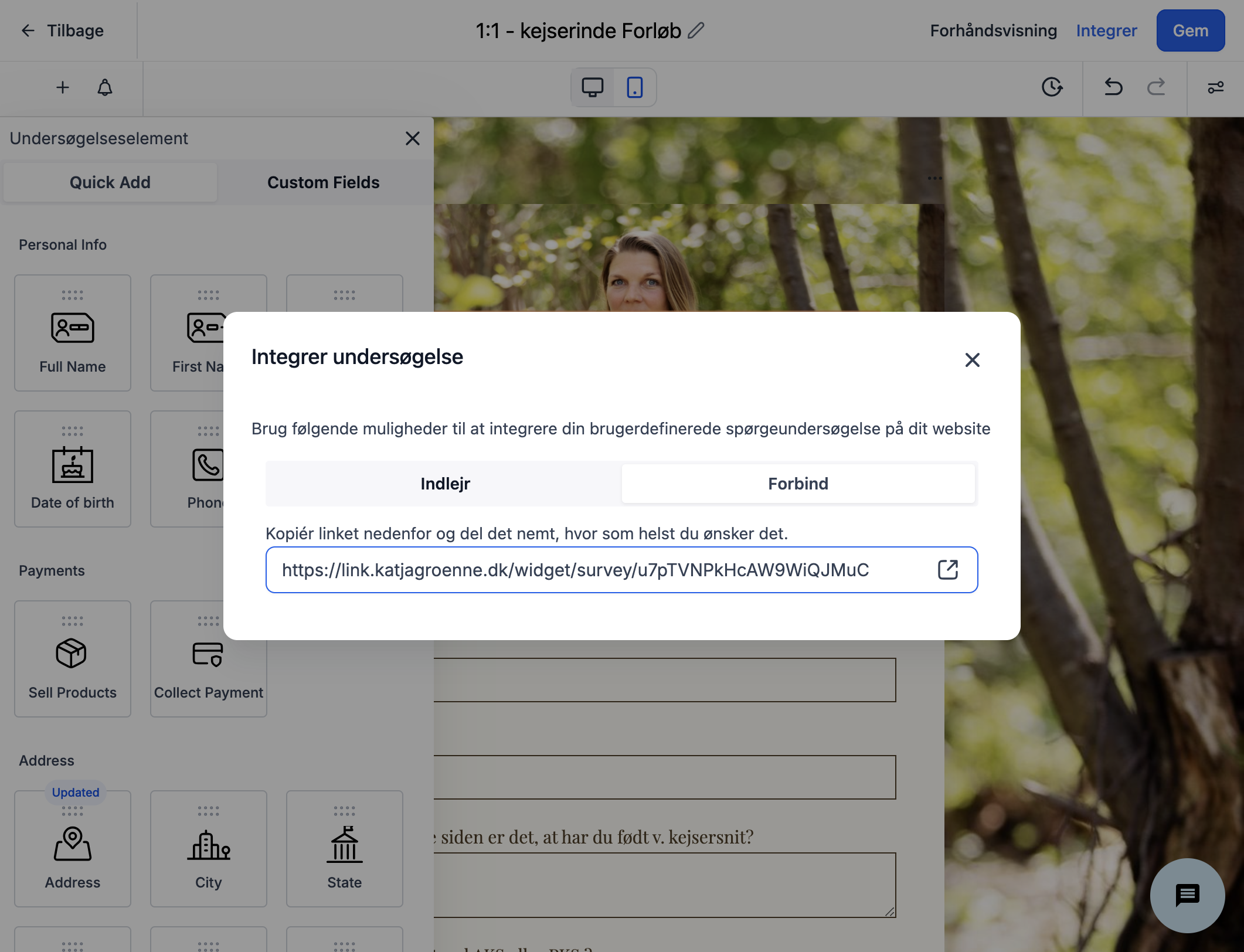 Kopier linket og del direkte med dine kontakter, på sociale medier, i en mail etc.