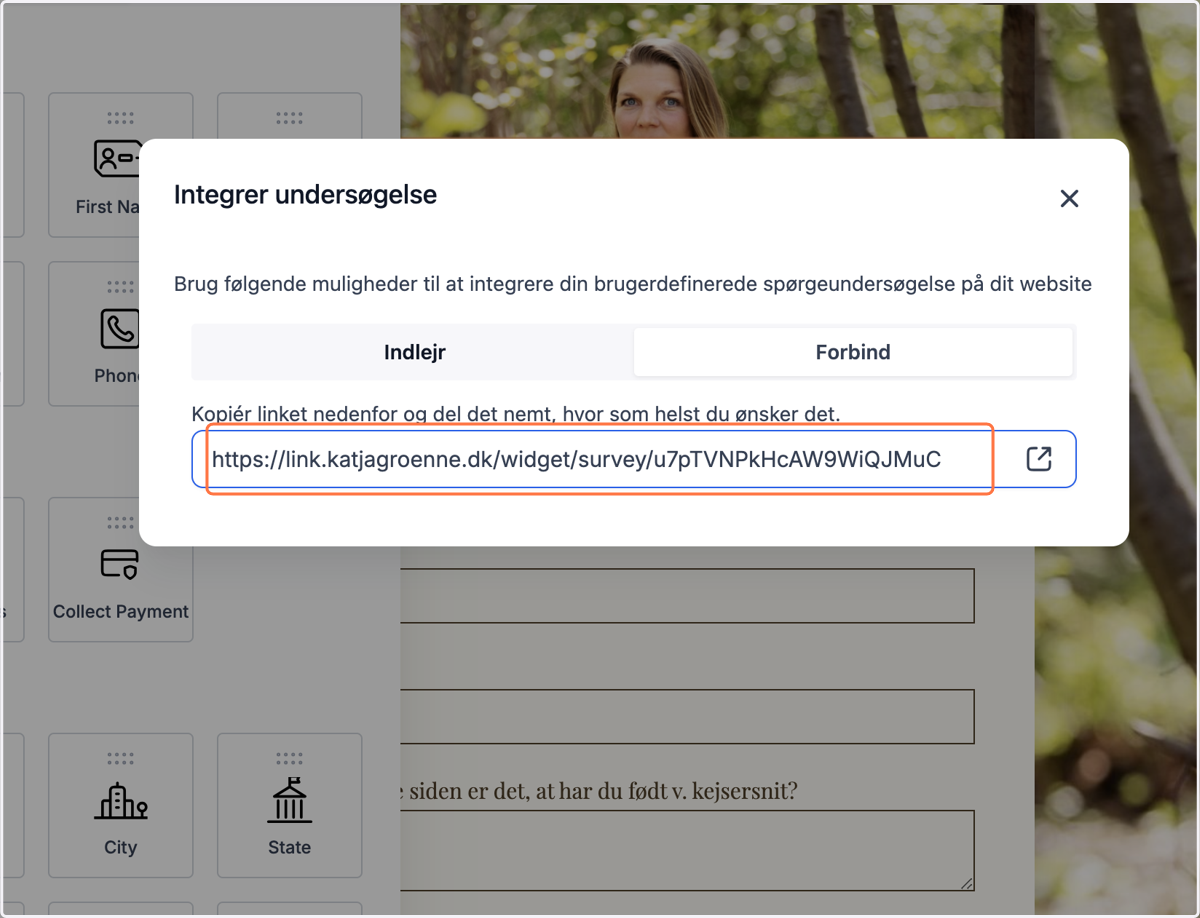 Kopier linket og del direkte med dine kontakter, på sociale medier, i en mail etc.
