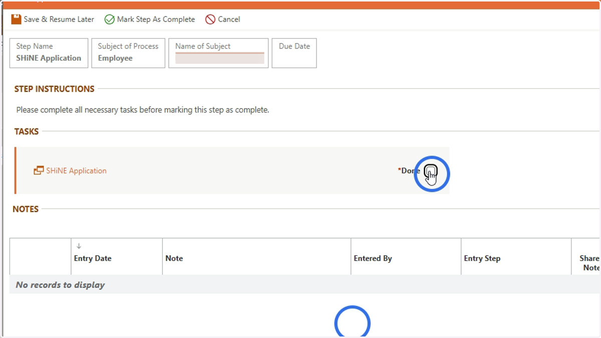 On previous tab, click done next to application.