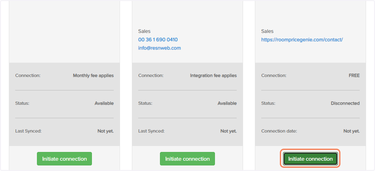 Click on Initiate connection