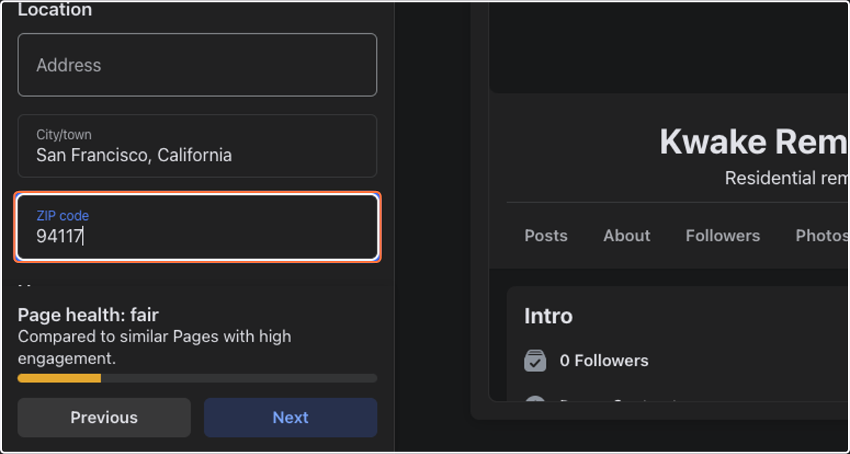 Add your zip code, if you'd like.