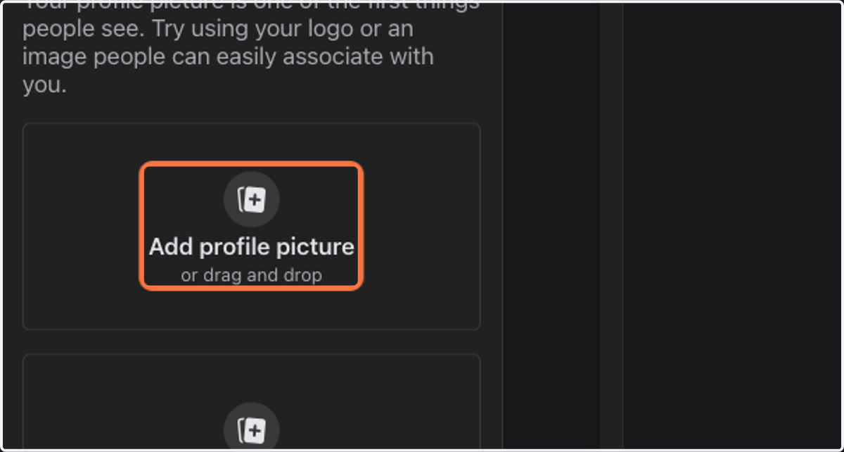 Click on Add profile picture and add a picture for your business.