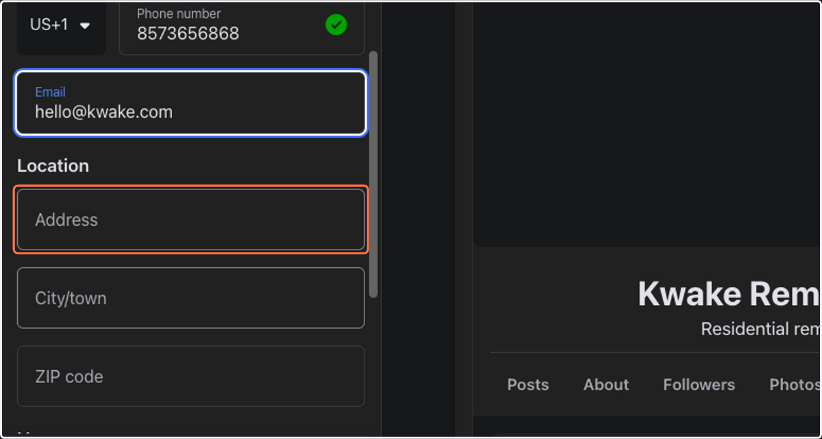 Add an email you'd like customers to use to contact you.