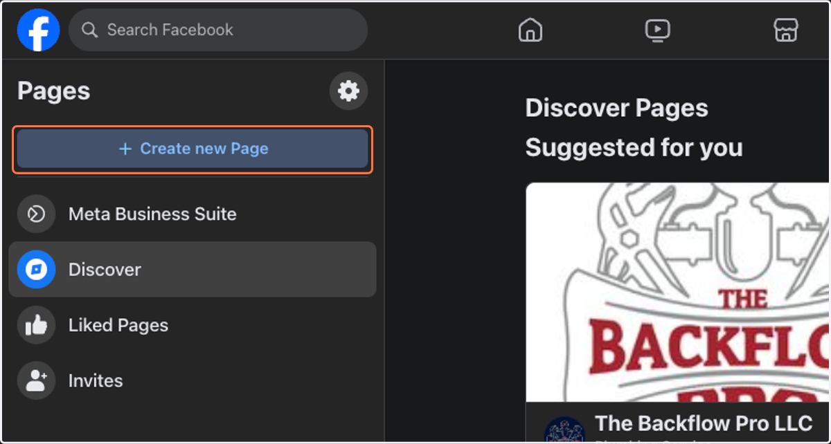 Click on Create new Page