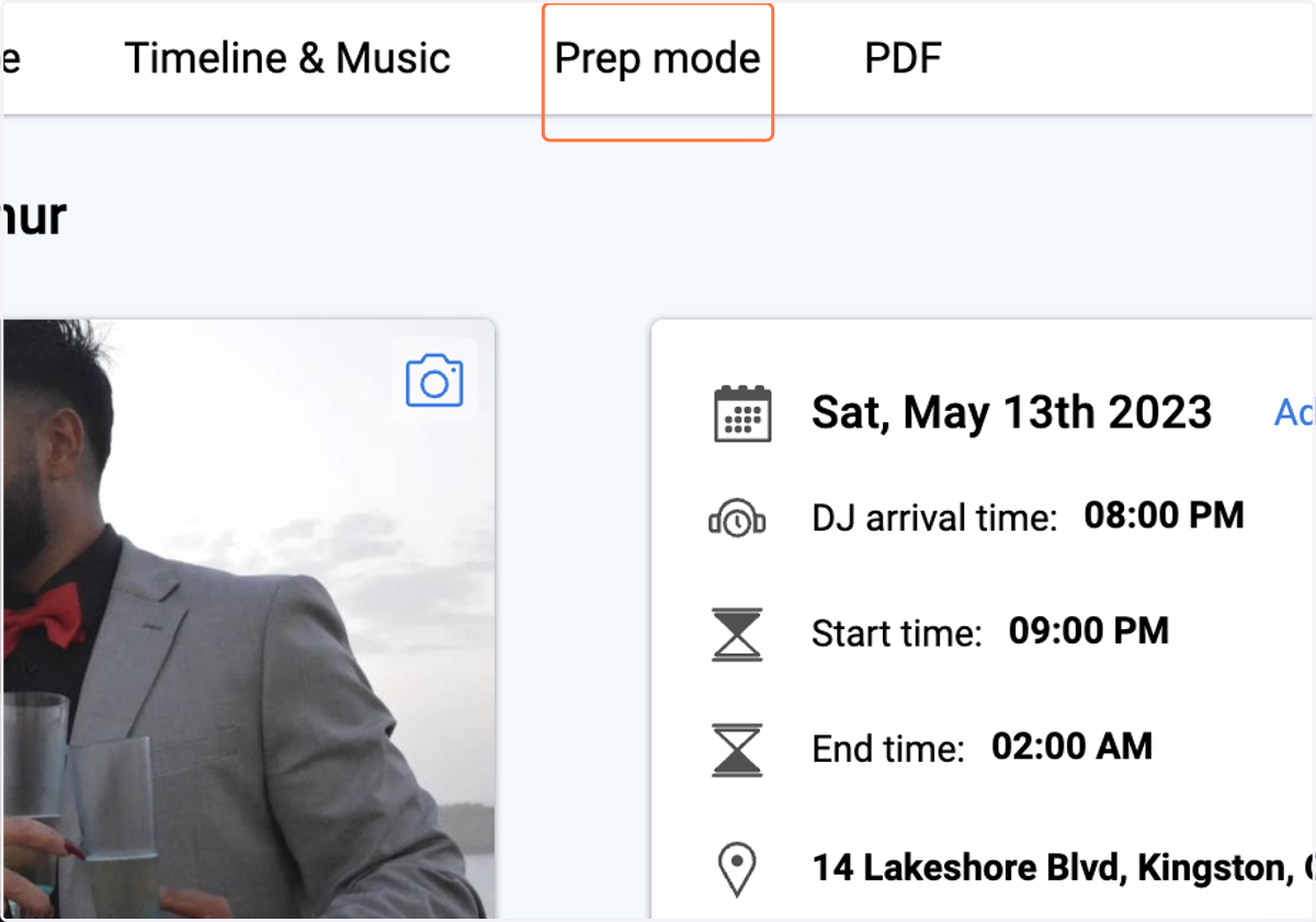 Click on Prep mode