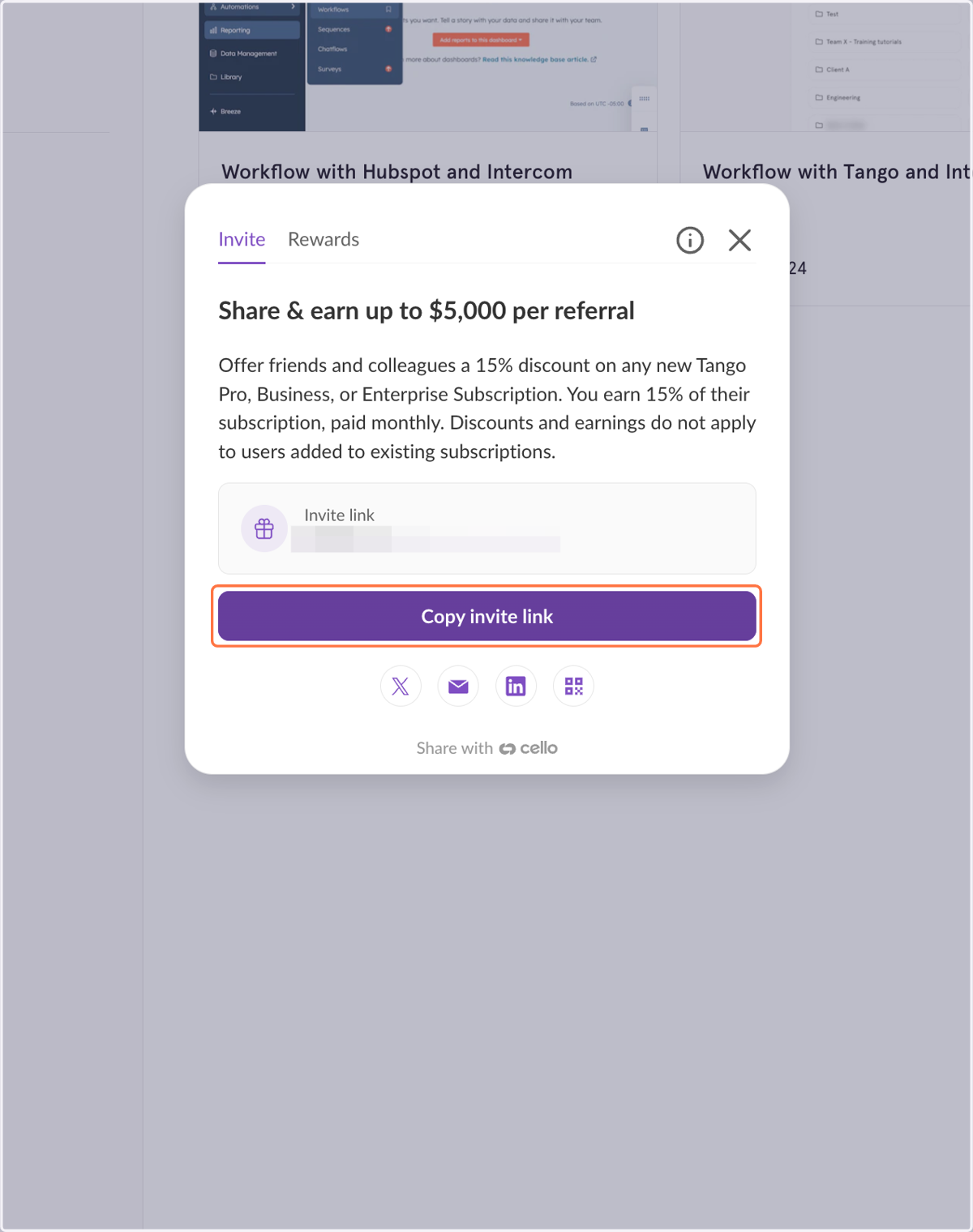 Click on "Copy invite link" to copy your link to your clipboard.