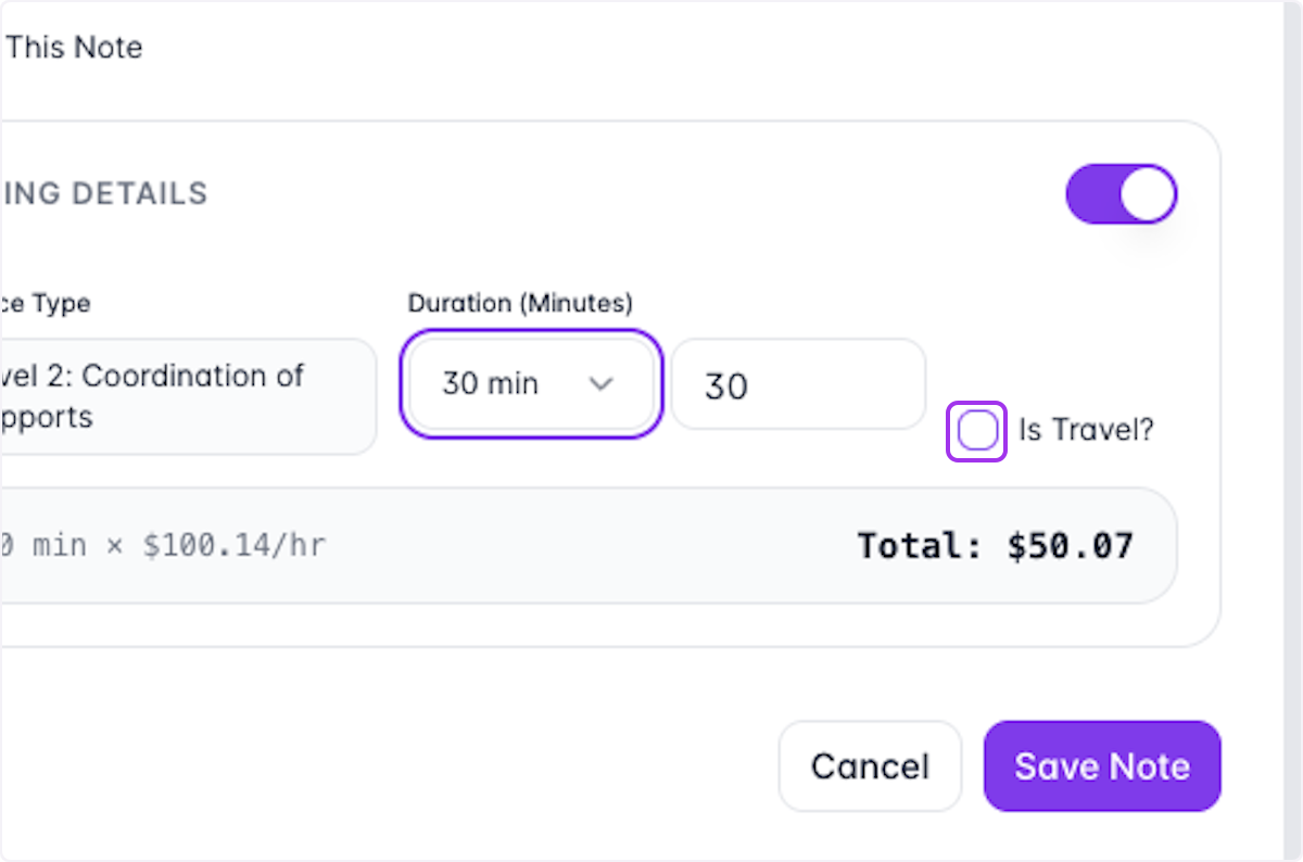 SuccessFlow allows you to account for Travelling all within 1 Case Note