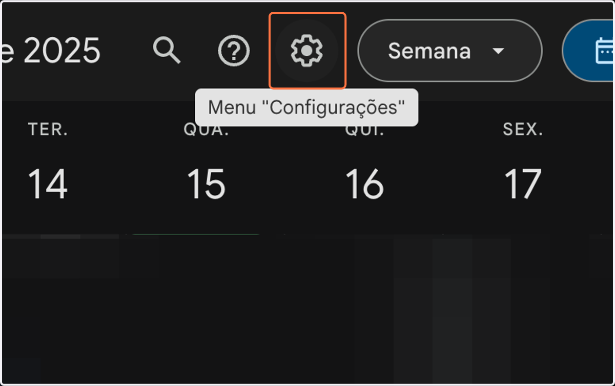 Click on Menu "Configurações"
