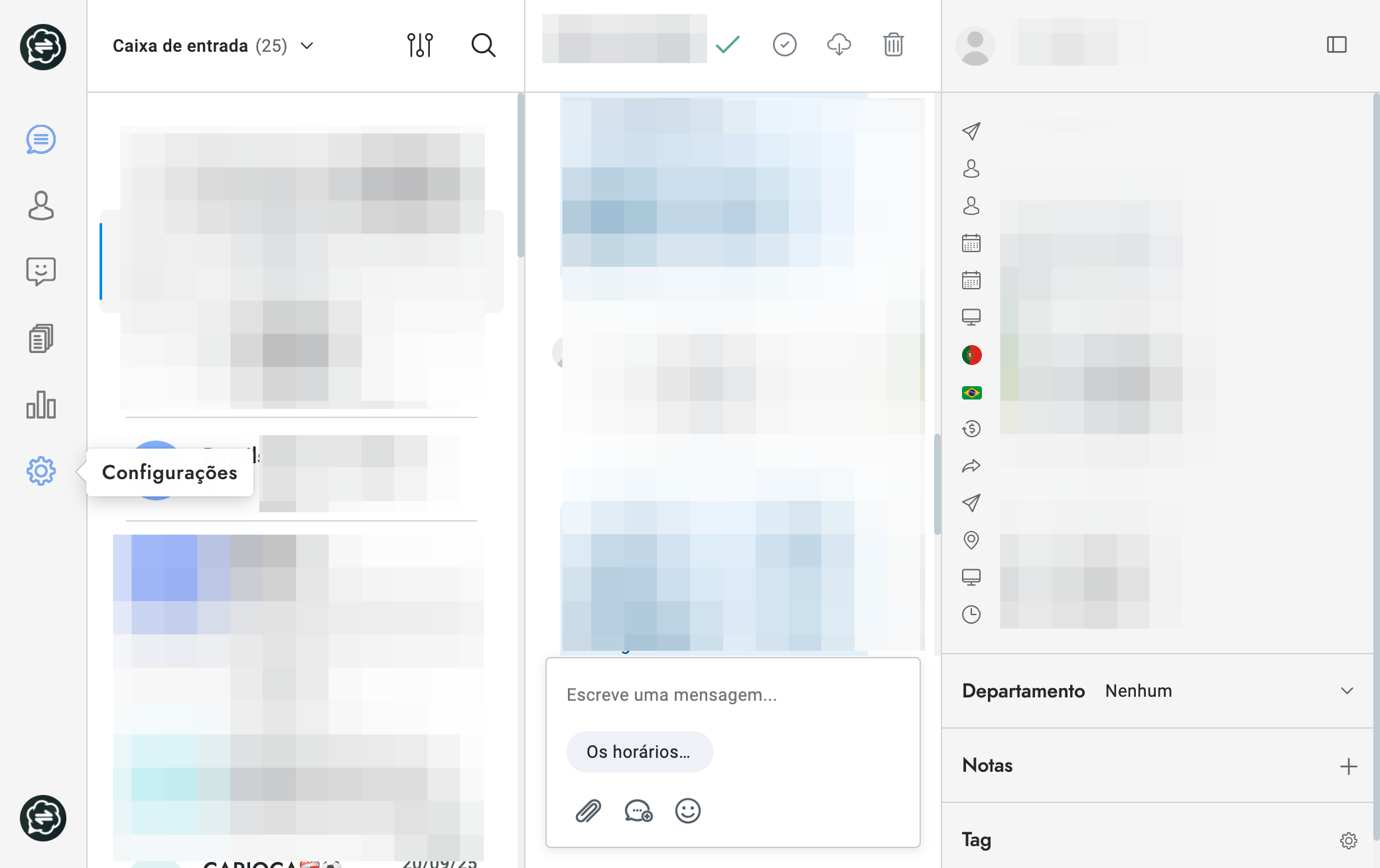 Clique em Configurações