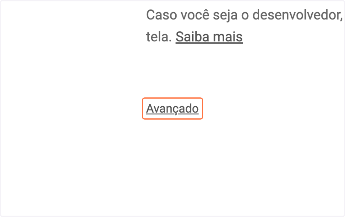 Depois clique em Avançado