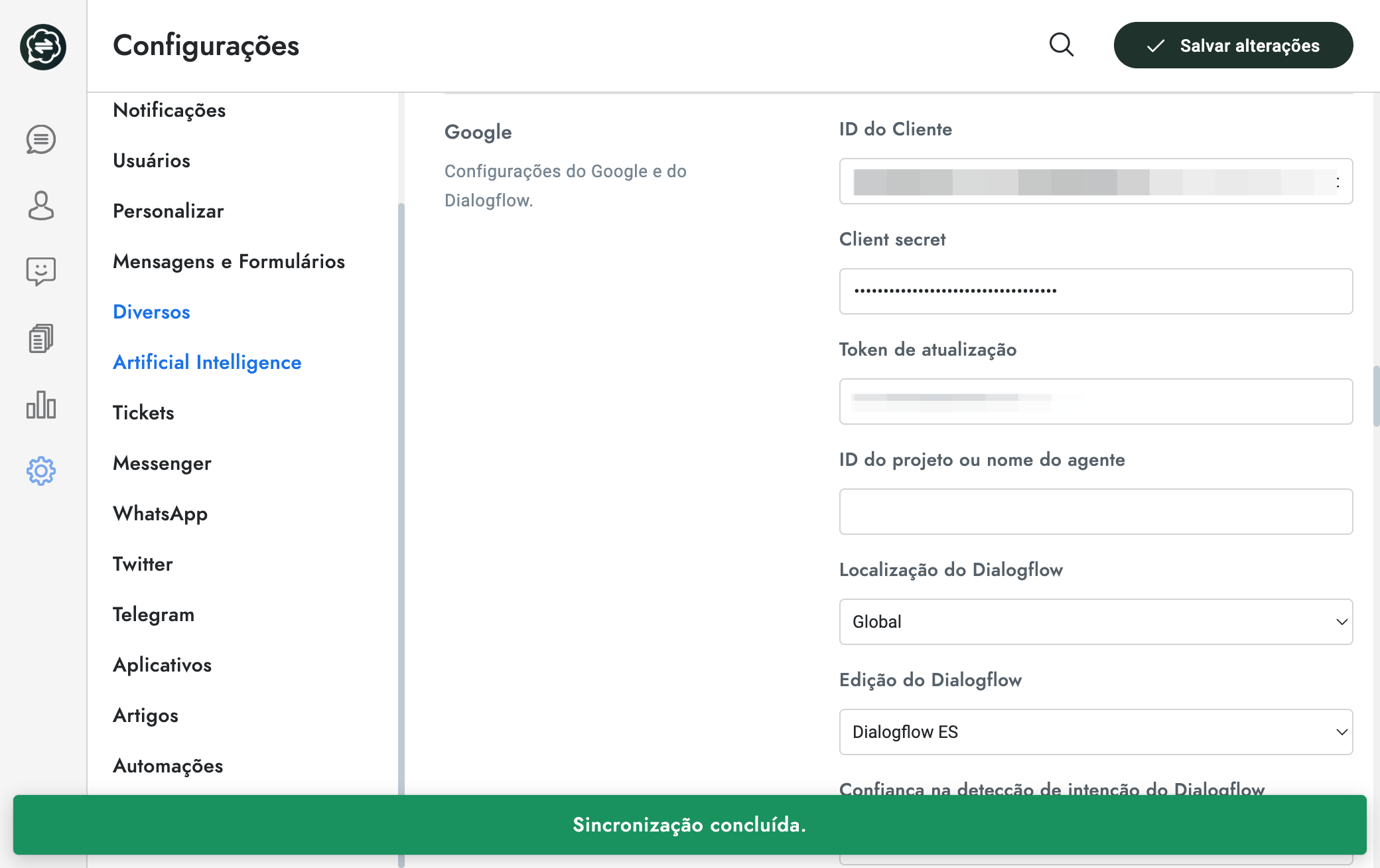 Para configurar os horários disponíveis, clique em Diversos