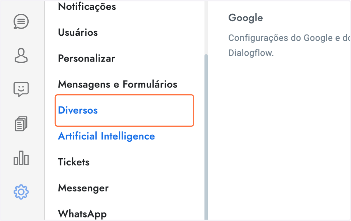Para configurar os horários disponíveis, clique em Diversos