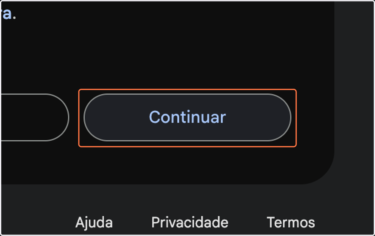 Clique em Continuar