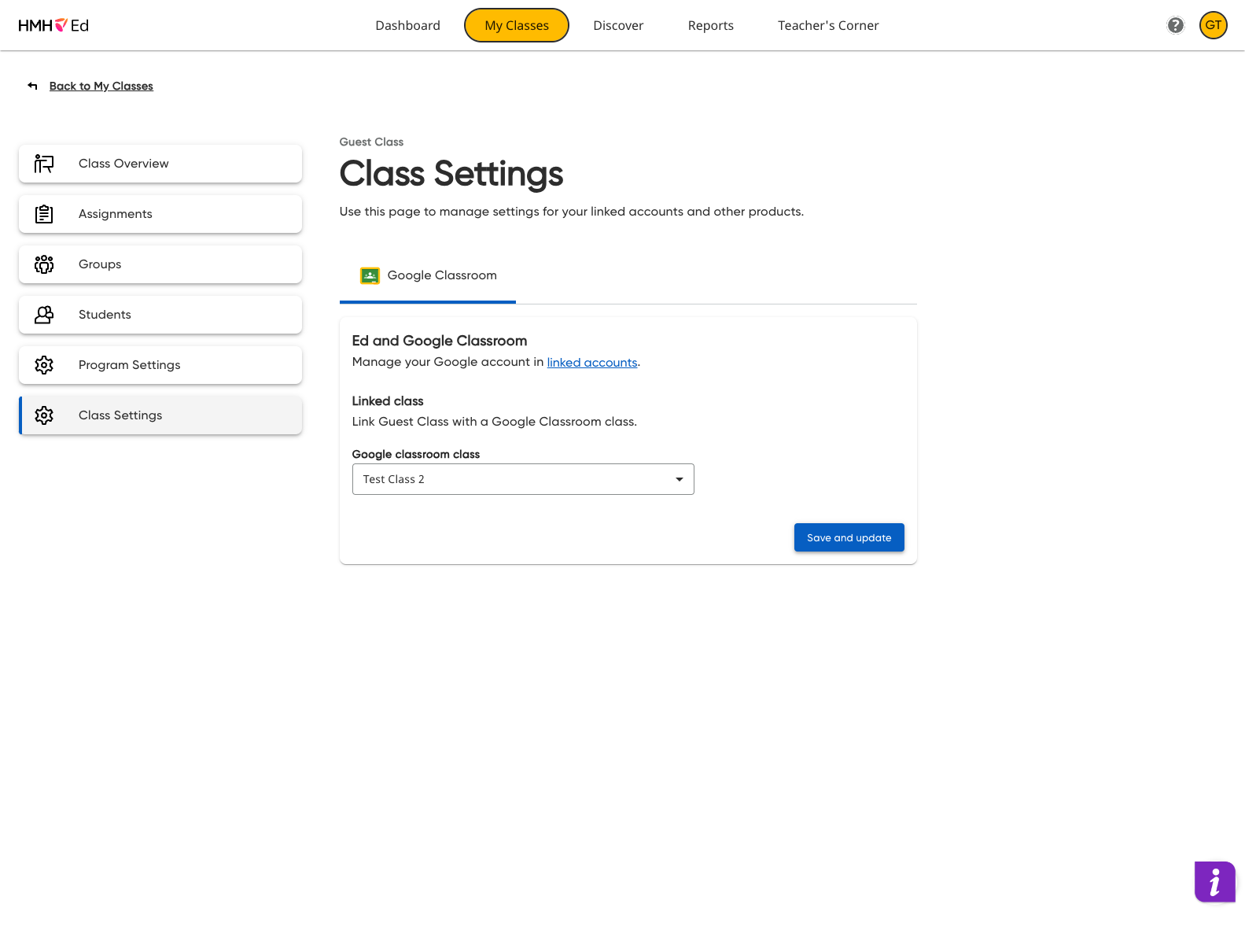 Click on Save and update