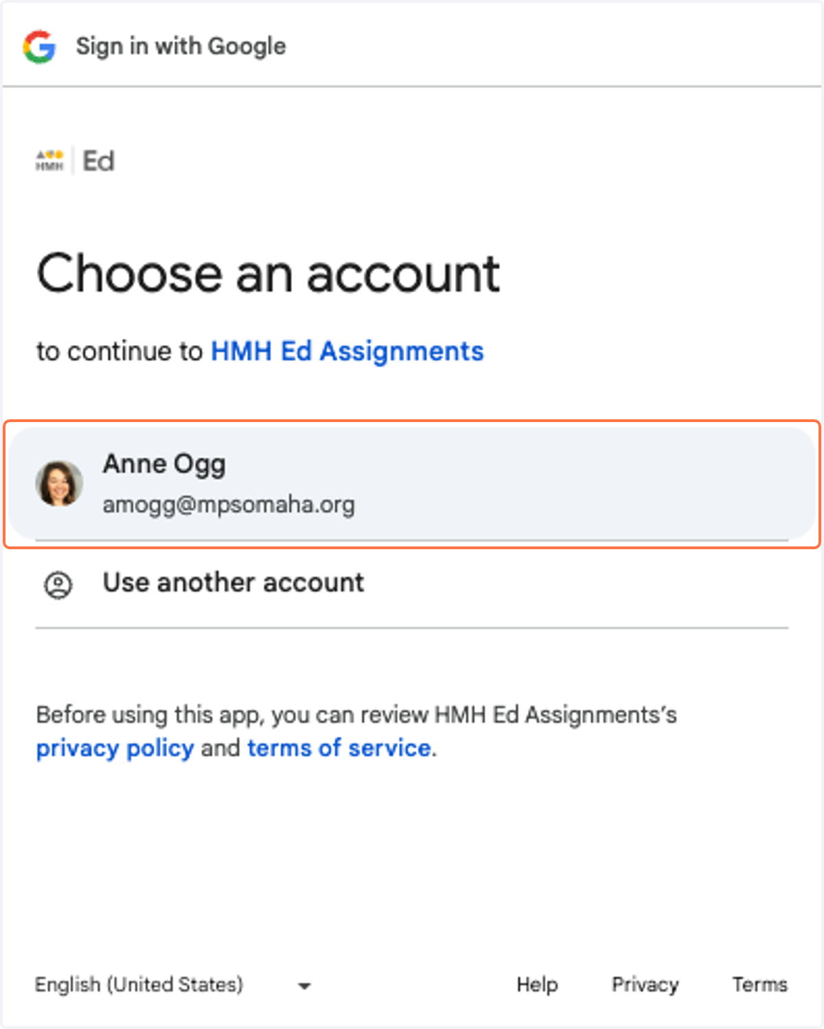 Choose your MPS account