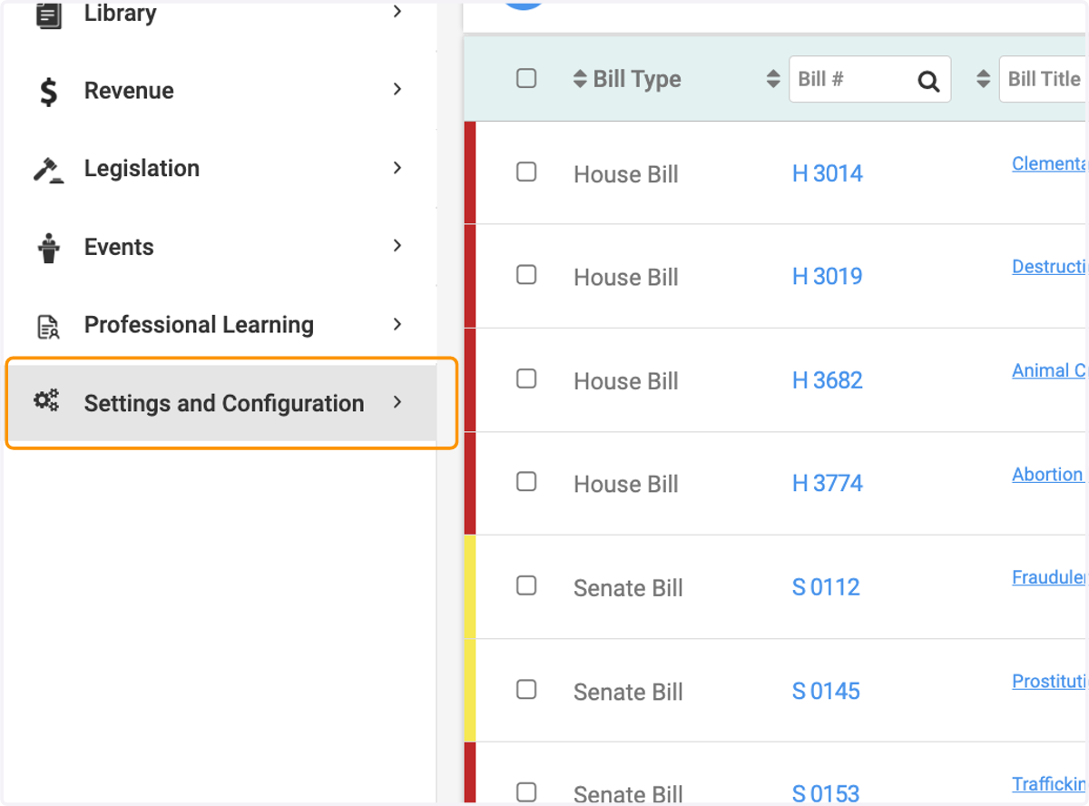 Click on Settings and Configuration