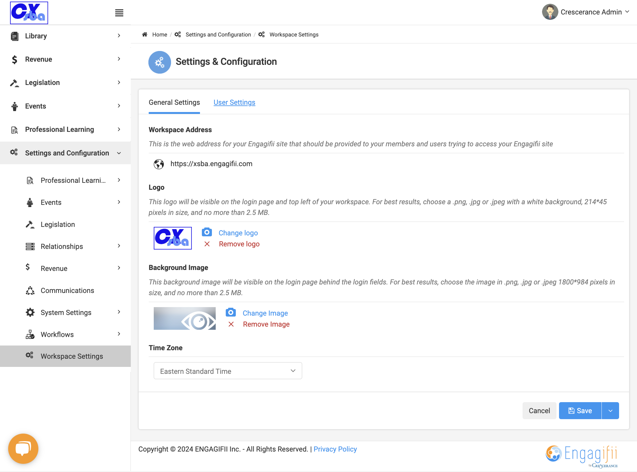 Click on User Settings