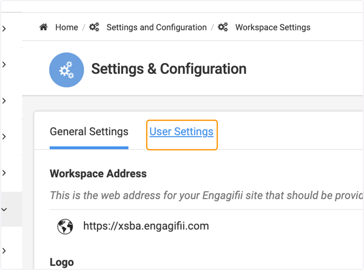 Click on User Settings