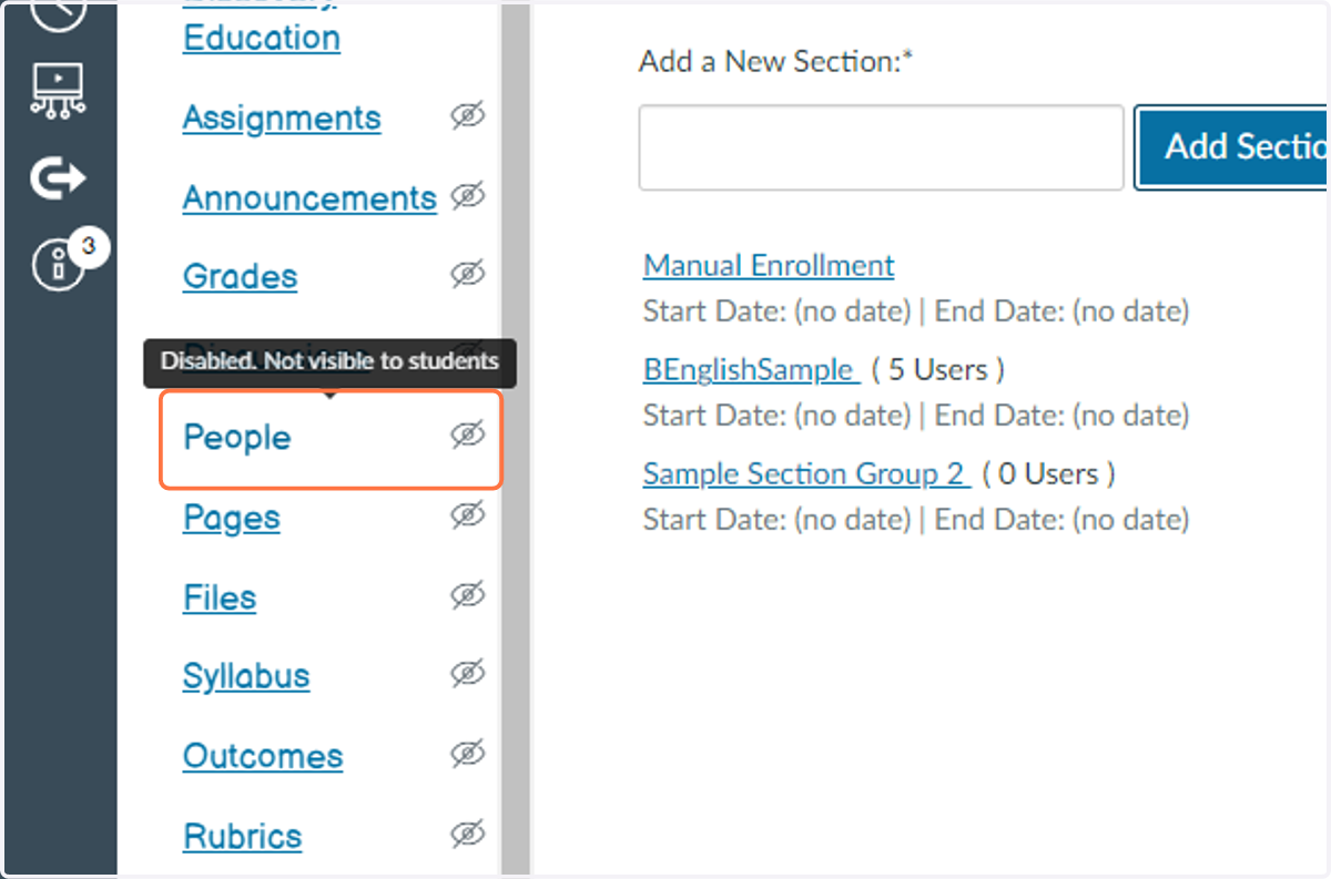 Select the menu item for People