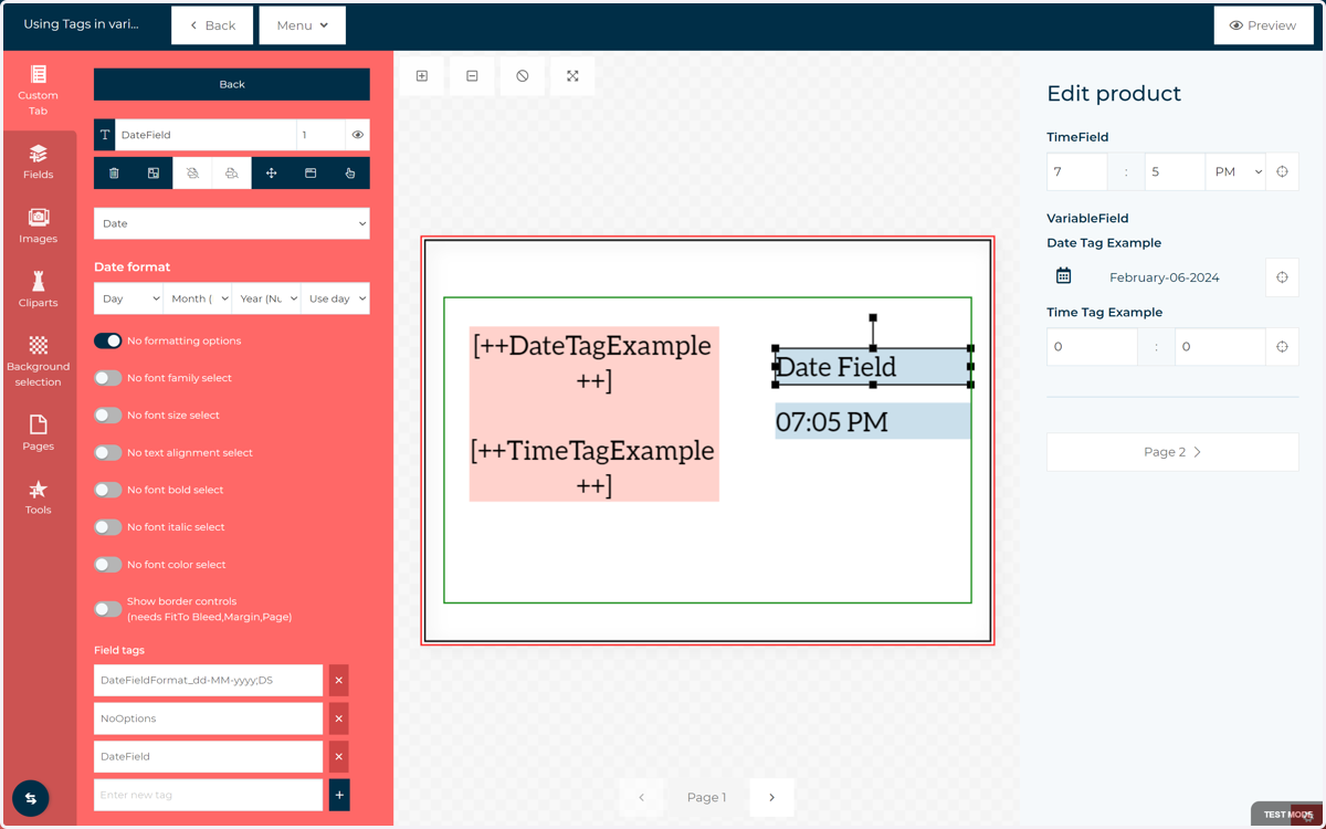 Utilise a date field to obtain the required tags