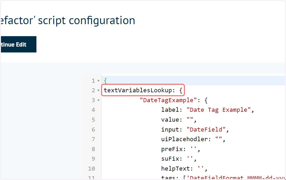 Navigate to your script config either on the product or global level (wherever you created the basic variables)