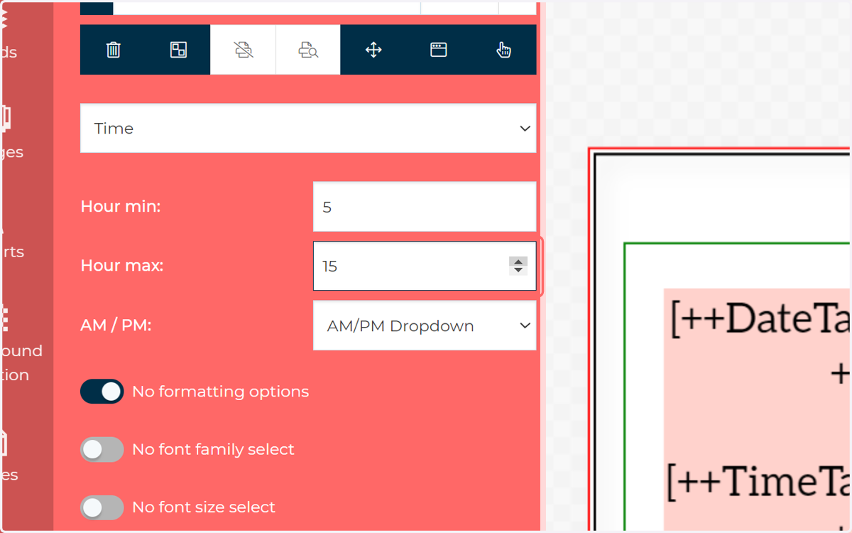 Change the format of the time shown in this field in order to create a relevant field tag