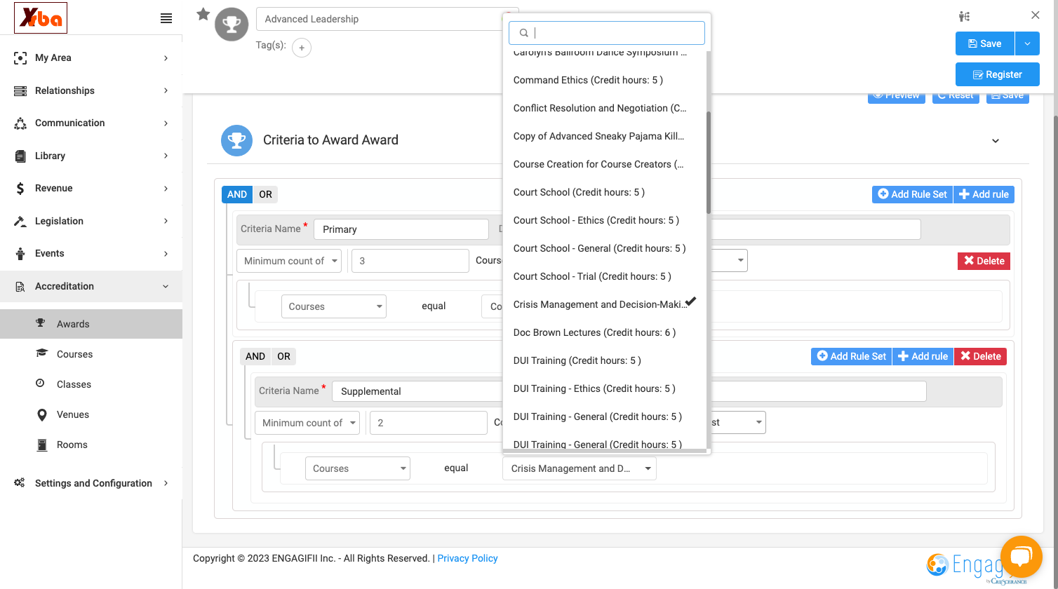 Click on Criteria Name …