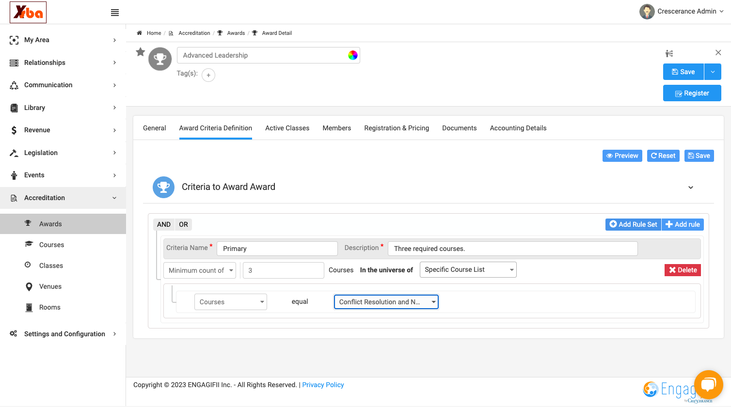 If there is another criteria to be added, click on Add Rule Set…