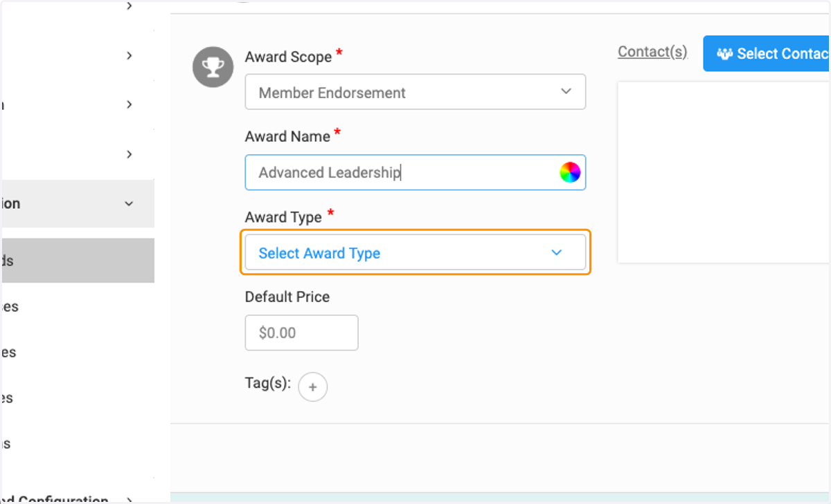Select Award Type