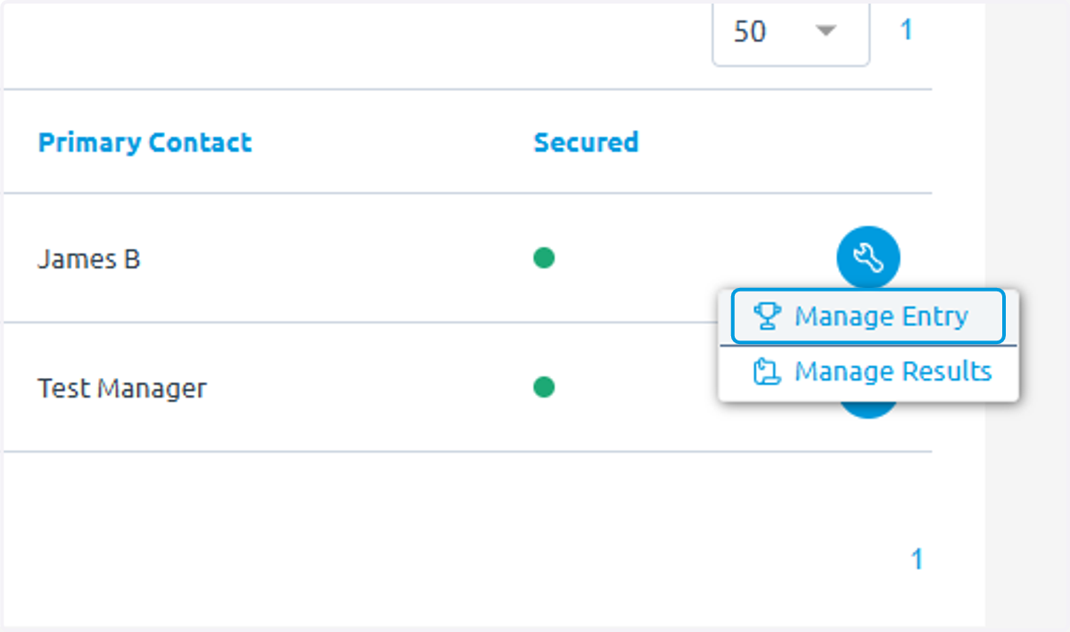 Click on Manage Entry