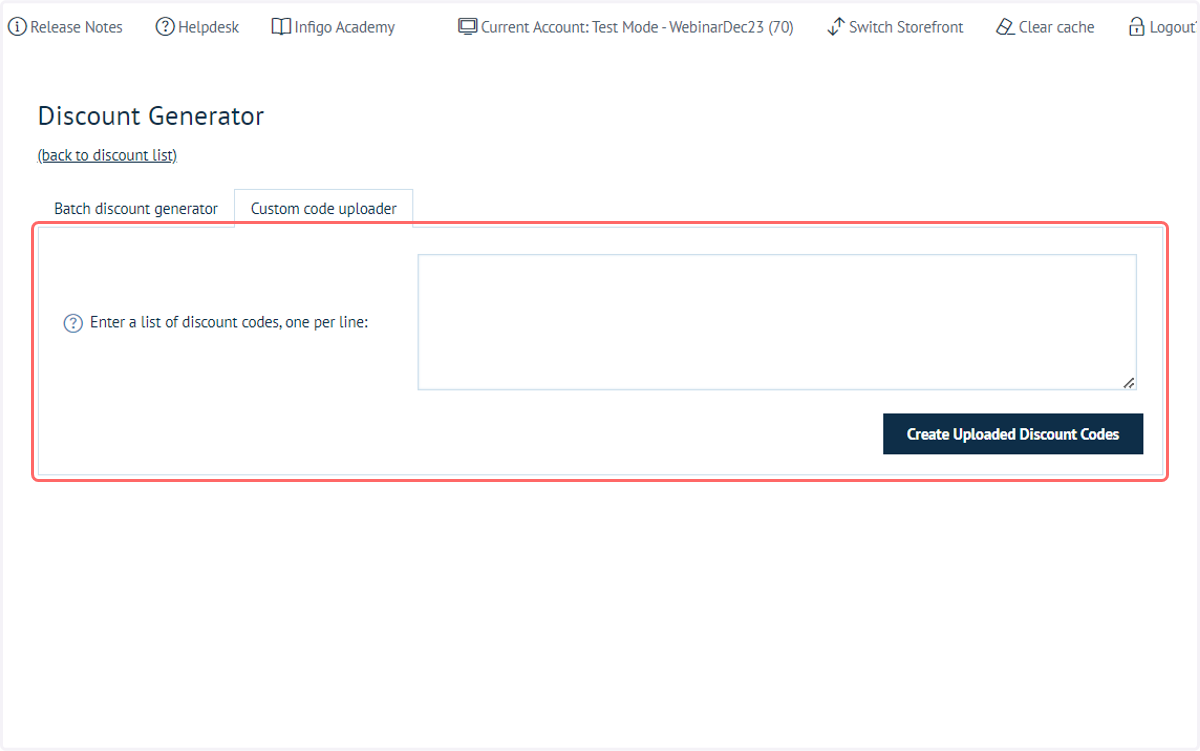 Manual code input