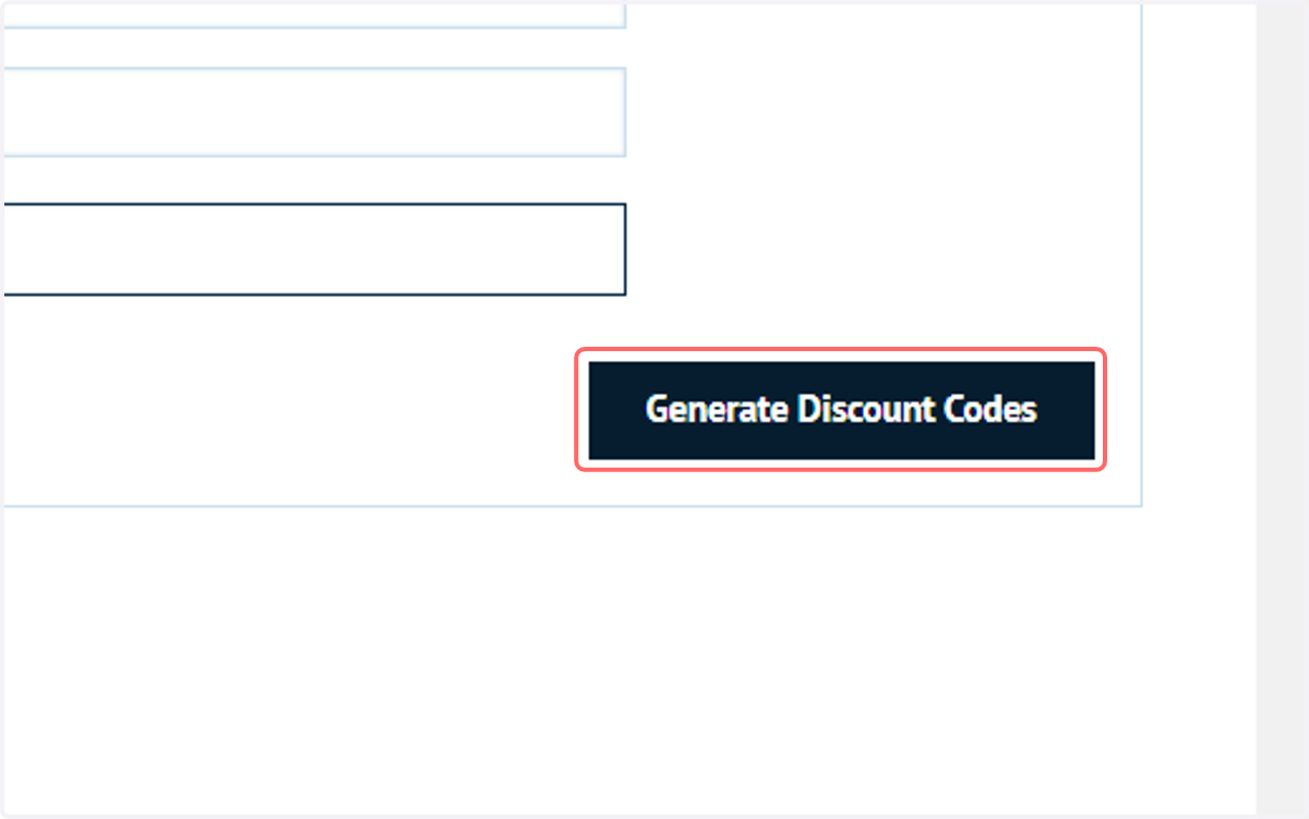 Click on Generate Discount Codes