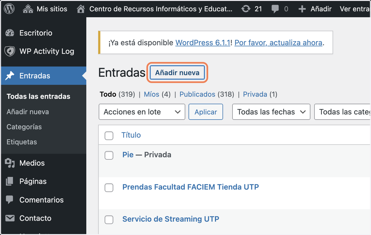 Click en Añadir nueva