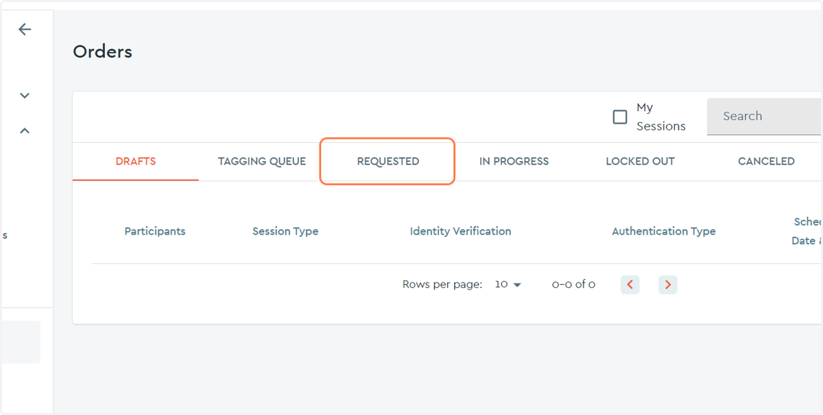 Locate your eSign Order by its status...